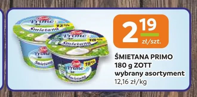 Śmietana Primo Zott promocja w Społem Częstochowa