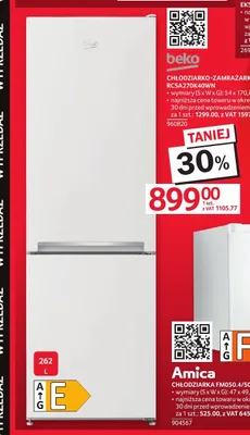 Chłodziarko-zamrażarka Beko RCSA270K40WN promocja w Selgros