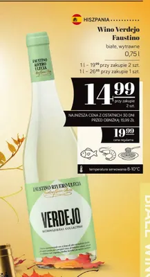 Wino białe Verdejo Faustino wytrawne promocja w POLOmarket