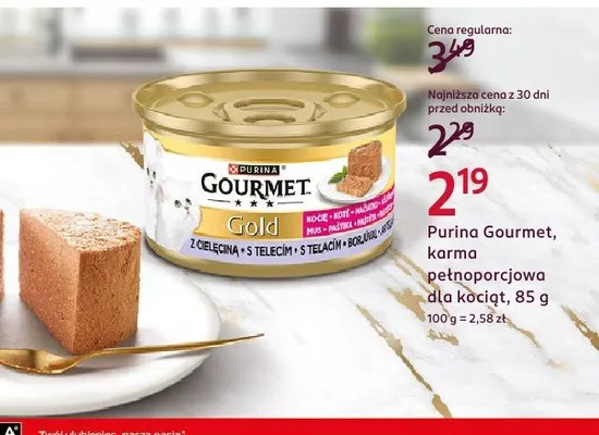 Karma pełnoporcjowa dla kociąt Purina Gourmet Gold z cielęciną promocja w Rossmann