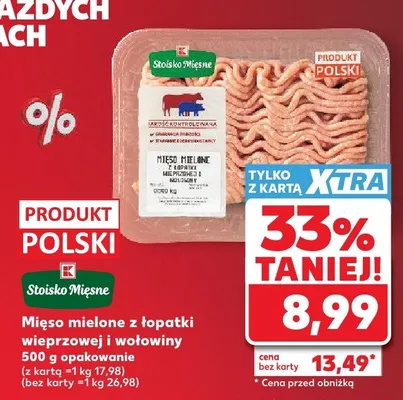 Mięso mielone z łopatki wieprzowej i wołowiny promocja w Kaufland