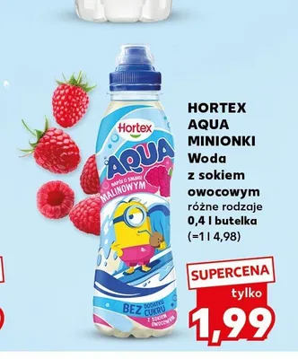 Woda z sokiem owocowym Hortex Aqua Minionki o smaku malinowym promocja w Kaufland