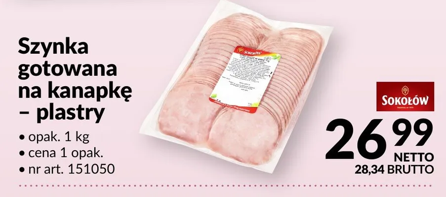 Szynka gotowana na kanapkę - plastry promocja w Makro