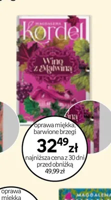 Książka Wino z Malwiną Magdalena Kordel oprawa miękka, barwione brzegi promocja w Empik