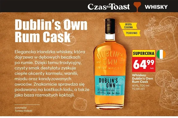 Whiskey Dublin's Own Rum Cask promocja w Biedronka