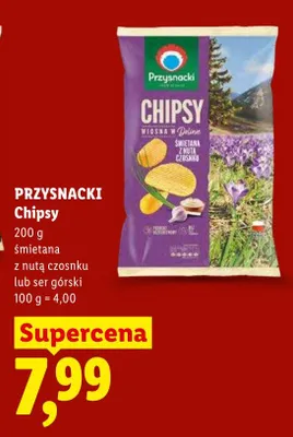 Chipsy śmietana z nutą czosnku Przysnacki promocja w Lidl