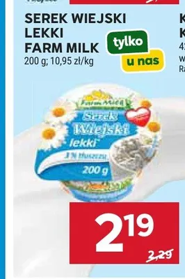 Serek wiejski lekki Farm Milk promocja w Stokrotka