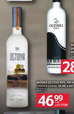 Wódka Ostoya 40% 500 ml promocja w Selgros