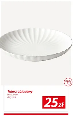 Talerz obiadowy złoty rant promocja w KiK
