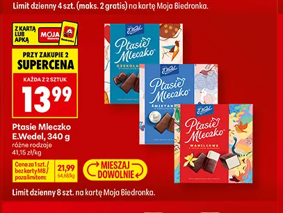 Ptasie Mleczko śmietankowe E.Wedel promocja w Biedronka