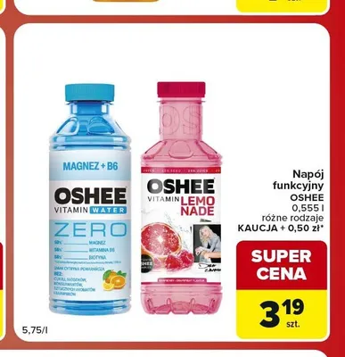 Napój funkcyjny Oshee Vitamin Water Magnez + B6 Zero promocja w Carrefour Market