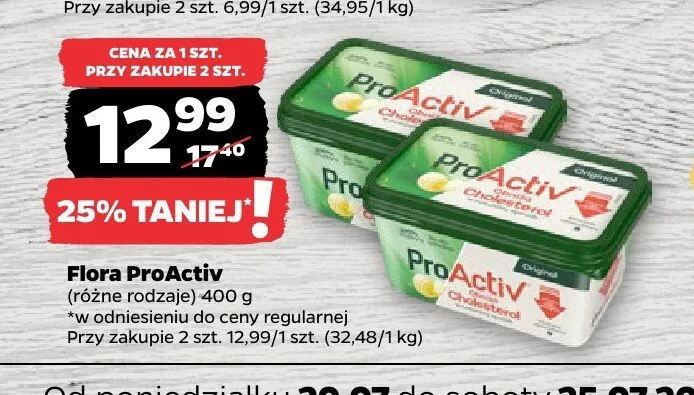 Margaryna Flora ProActiv Cholesterol promocja w Netto