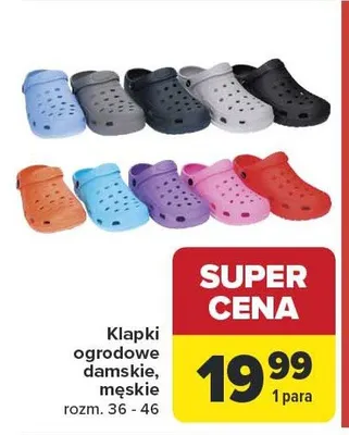 Klapki ogrodowe męskie promocja w Carrefour