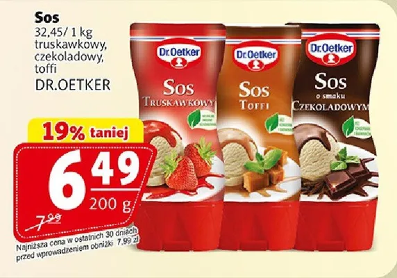 Sos truskawkowy, czekoladowy, toffi promocja w Prim Market
