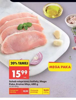 Schab wieprzowy kotlety Mega Paka Kraina Mięs promocja w Biedronka