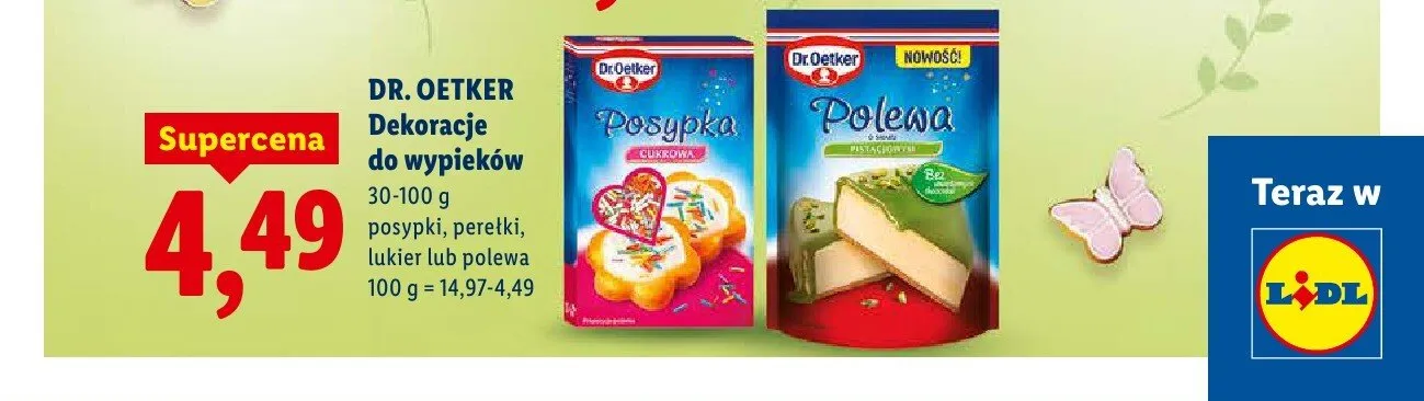 Dekoracje do wypieków: posypki, perełki, lukier lub polewa promocja w Lidl