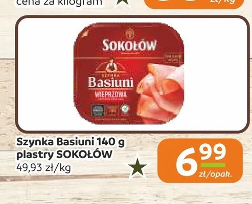 Szynka Basiuni plastry Sokołów promocja w Społem Częstochowa