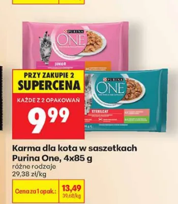 Karma dla kota w saszetkach Purina One promocja w Biedronka