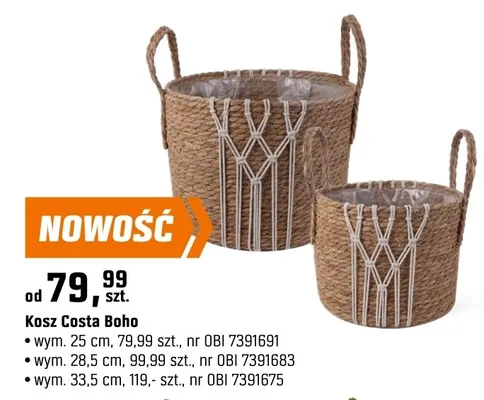 Kosz Costa Boho 33,5cm OBI promocja w OBI