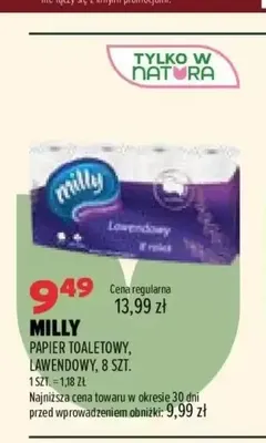 Papier toaletowy lawendowy 8-pak Milly promocja w Drogerie Natura