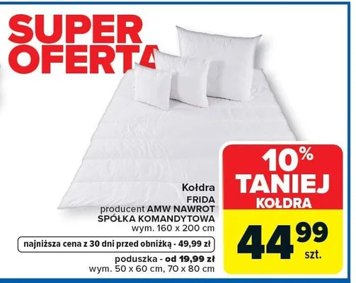 Kołdra FRIDA producent AMW NAWROT SPÓŁKA KOMANDYTOWA promocja w Carrefour