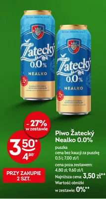 Piwo bezalkoholowe Žatecký Nealko promocja w Żabka