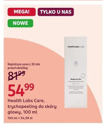 Trychopeeling do skóry głowy Health Labs Care 100 ml promocja w Rossmann