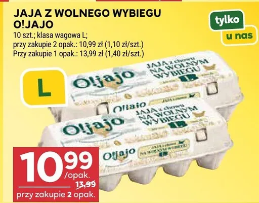 Jaja z wolnego wybiegu O!Jajo klasa L promocja w Stokrotka