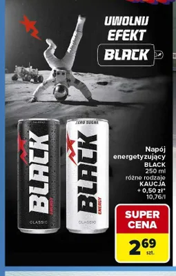 Napój energetyzujący BLACK 250ml promocja w Carrefour