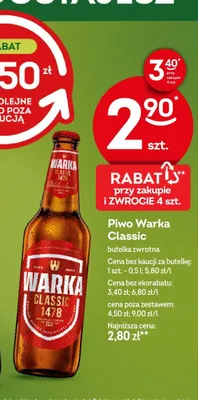 Piwo Warka Classic promocja w Żabka