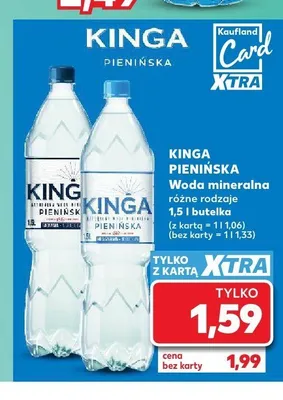 Woda mineralna Kinga Pienińska promocja w Kaufland