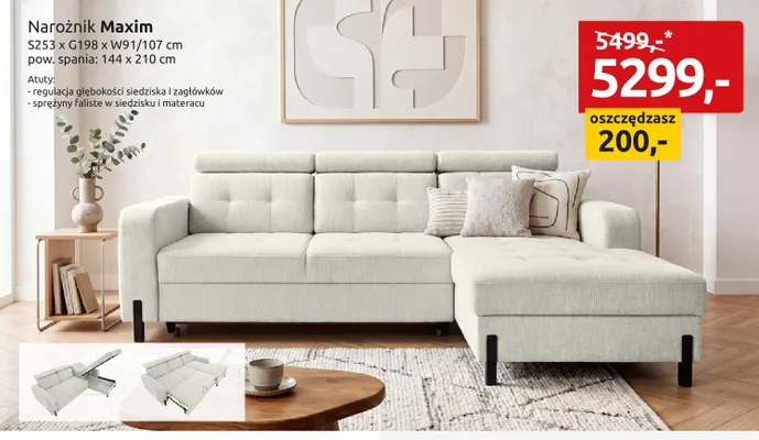 Narożnik Maxim promocja w Black Red White