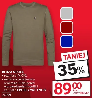 Bluza męska rozmiary M-3XL promocja w Selgros