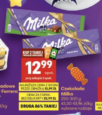 Czekolada Milka promocja w Delikatesy Centrum