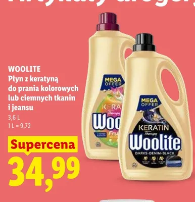 Płyn z keratyną do prania ciemnych tkanin i jeansu Woolite promocja w Lidl