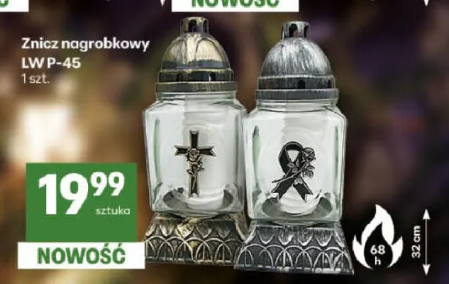 Znicz nagrobkowy Lw P-45 promocja w Delikatesy Centrum