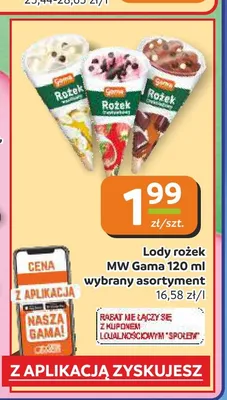 Lody rożek MW Gama promocja w Społem Częstochowa