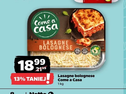 Lasagne bolognese Come a Casa promocja w Netto