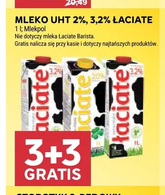 Mleko UHT Łaciate 2% promocja w Stokrotka