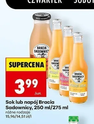 Napój musujący Bracia Sadownicy Jabłko i Mango promocja w Biedronka