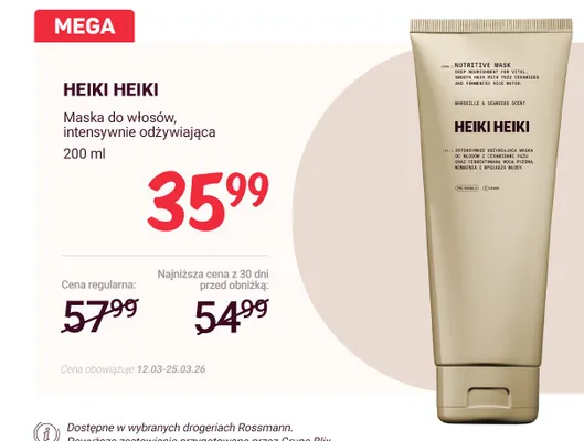 Maska do włosów, intensywnie odżywiająca promocja w Rossmann
