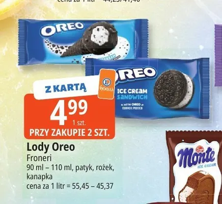 Lody Oreo rożek promocja w Leclerc