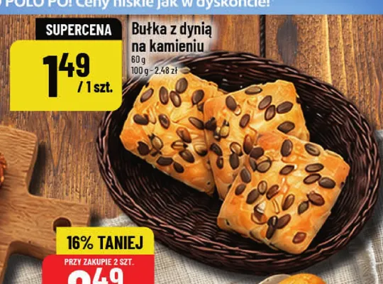 Bułka z dynią na kamieniu promocja w POLOmarket