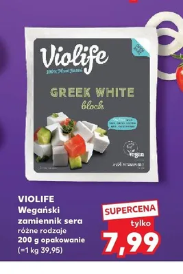 Wegański zamiennik sera Violife Greek White block promocja w Kaufland