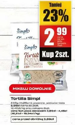 Tortilla Simply promocja w Supeco