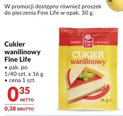 Cukier wanilinowy Fine Life promocja w Makro