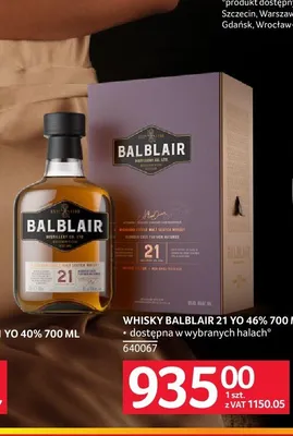 Whisky Balblair 21 YO 46% promocja w Selgros