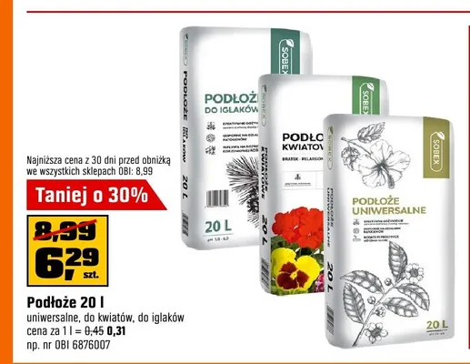 Podłoże do iglaków Sobex promocja w OBI