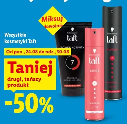 Żel do stylizacji włosów Taft Power Activity promocja w Lidl