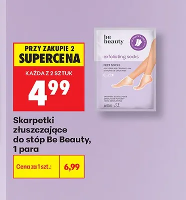Skarpetki złuszczające do stóp Be Beauty promocja w Biedronka